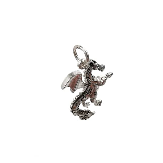 925 Sterling Silver Small Dragon Charm Pendant Necklace Measures 17X15mm Jewelry 925 Sterling Silver Small Dragon Charm Pendant Necklace Measures 17X15mm Jewelry